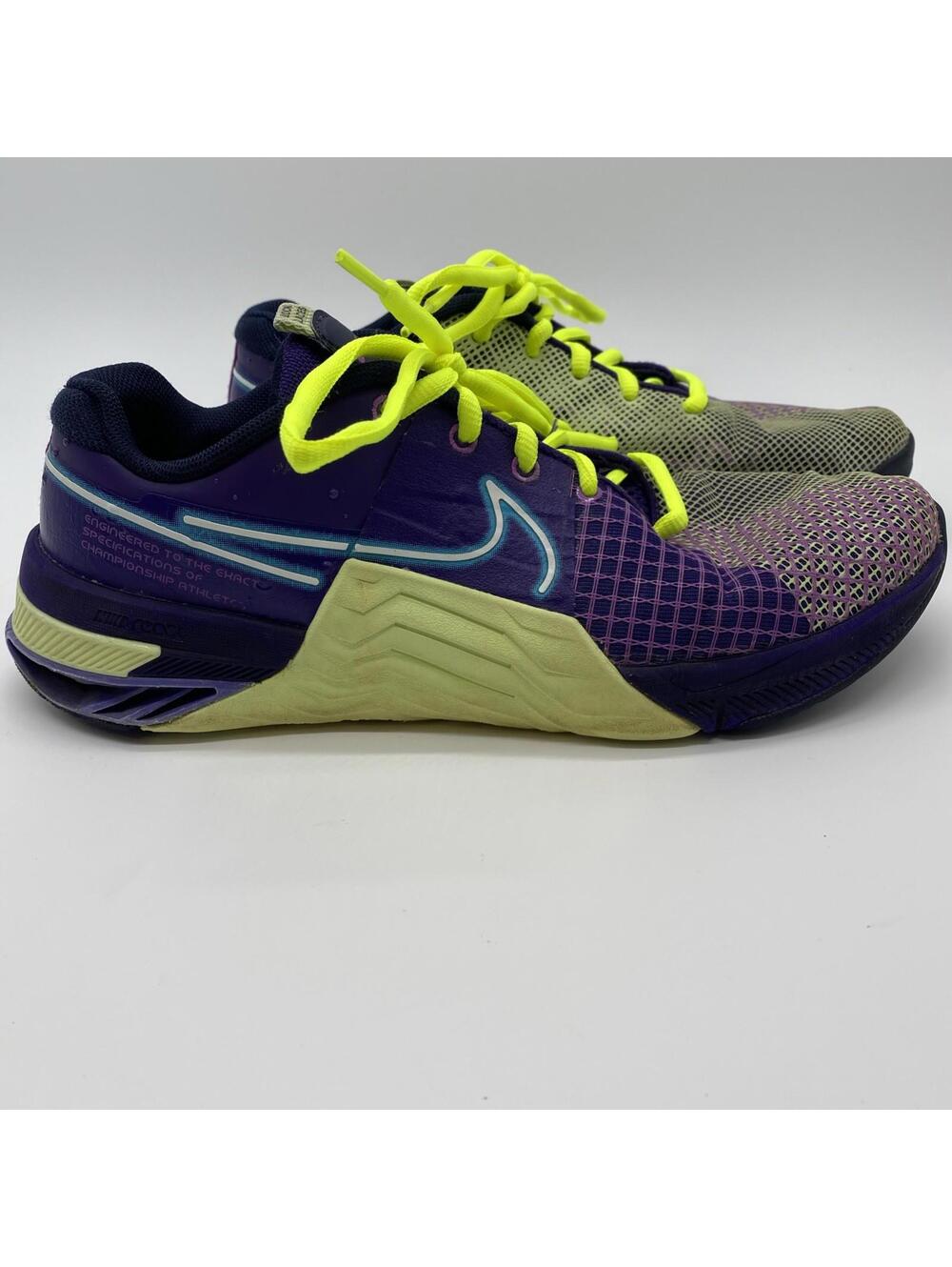 Nike Metcon 8 AMP Deep Purple Barely Volt Sz 8.5 DV1206-500